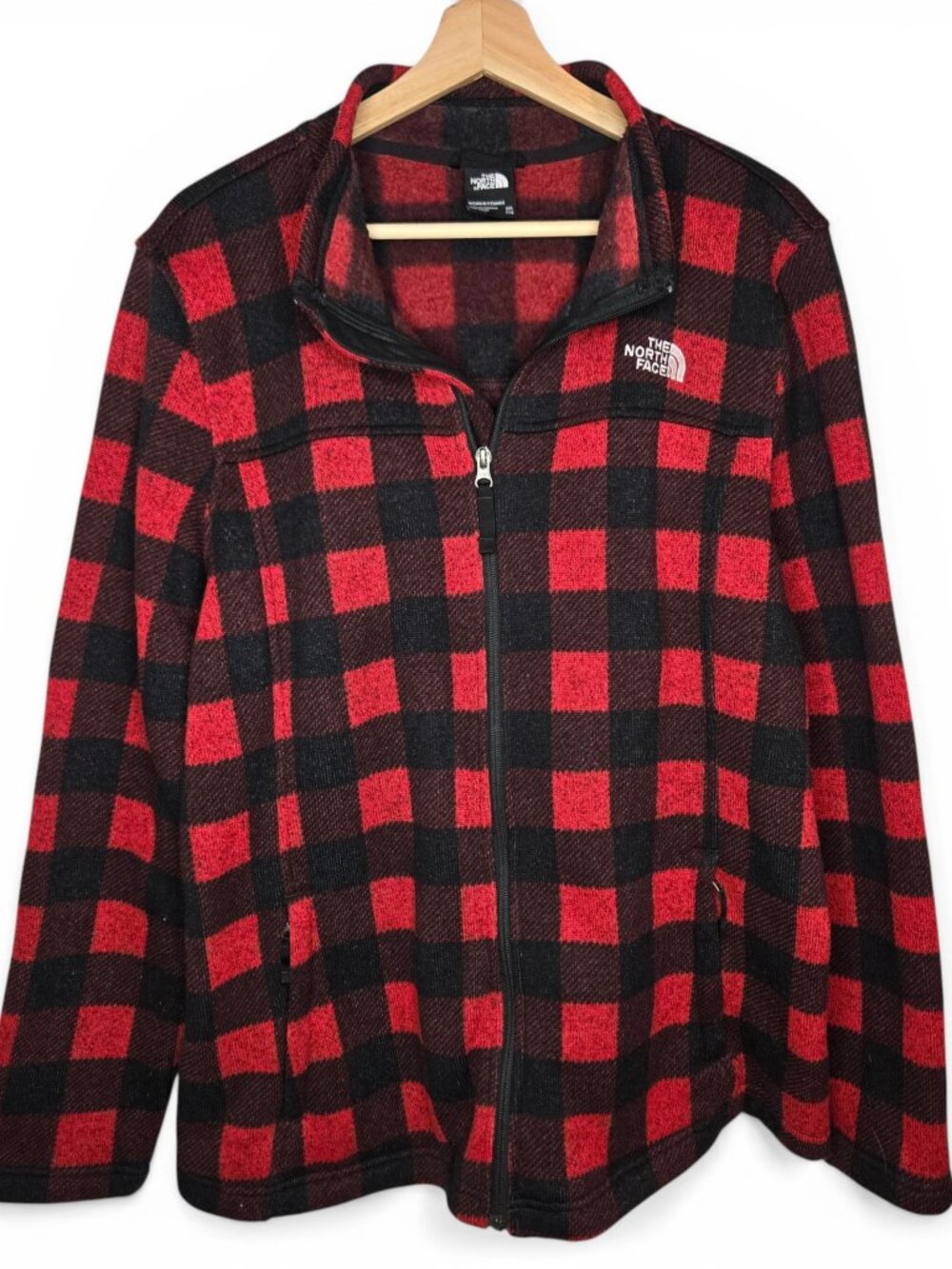 The‎ North Face Buffalo Check Maggie Fleece Jacket Women Full Zip XXL